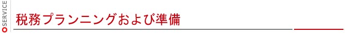 税務プランニングおよび準備